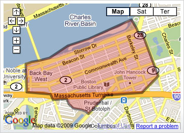 Back Bay Neighborhood Map